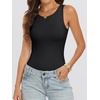 image:imageANRABESS Bodysuits for Women Summer Sleeveless Bodysuit Slim Fit Tank TopsBlack