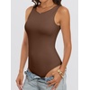 image:imageANRABESS Bodysuits for Women Summer Sleeveless Bodysuit Slim Fit Tank TopsBrown