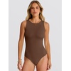 image:imageANRABESS Bodysuits for Women Summer Sleeveless Bodysuit Slim Fit Tank TopsBrown