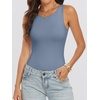 image:imageANRABESS Bodysuits for Women Summer Sleeveless Bodysuit Slim Fit Tank TopsHaze Blue