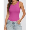 image:imageANRABESS Bodysuits for Women Summer Sleeveless Bodysuit Slim Fit Tank TopsHot Pink