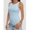 image:imageANRABESS Bodysuits for Women Summer Sleeveless Bodysuit Slim Fit Tank TopsLight Blue