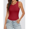 image:imageANRABESS Bodysuits for Women Summer Sleeveless Bodysuit Slim Fit Tank TopsRed