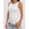 image:imageANRABESS Bodysuits for Women Summer Sleeveless Bodysuit Slim Fit Tank TopsWhite