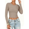 image:imageANRABESS Crop Top Long Sleeve Shirts for WomenLight Khaki