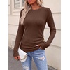image:imageANRABESS Long Sleeve Shirts For Women Ribbed Fall Tunic TopBrown
