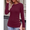 image:imageANRABESS Long Sleeve Shirts For Women Ribbed Fall Tunic TopBurgundy
