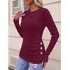 image:imageANRABESS Long Sleeve Shirts For Women Ribbed Fall Tunic TopBurgundy