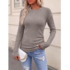 image:imageANRABESS Long Sleeve Shirts For Women Ribbed Fall Tunic TopCool Ash Brown