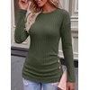 image:imageANRABESS Long Sleeve Shirts For Women Ribbed Fall Tunic TopDeep Green