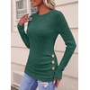 image:imageANRABESS Long Sleeve Shirts For Women Ribbed Fall Tunic TopGreen