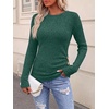 image:imageANRABESS Long Sleeve Shirts For Women Ribbed Fall Tunic TopGreen