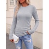 image:imageANRABESS Long Sleeve Shirts For Women Ribbed Fall Tunic TopGrey