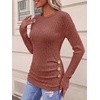 image:imageANRABESS Long Sleeve Shirts For Women Ribbed Fall Tunic TopRust Orange