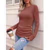 image:imageANRABESS Long Sleeve Shirts For Women Ribbed Fall Tunic TopRust Orange