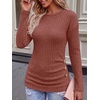image:imageANRABESS Long Sleeve Shirts For Women Ribbed Fall Tunic TopRust Orange
