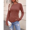 image:imageANRABESS Long Sleeve Shirts For Women Ribbed Fall Tunic TopRust Orange