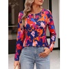 image:imageANRABESS Long Sleeve Shirts for Women Fall Metal Keyhole Neck Basic TopsFloral Color