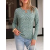 image:imageANRABESS Long Sleeve Shirts for Women Fall Metal Keyhole Neck Basic TopsFloral Green