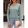 image:imageANRABESS Long Sleeve Shirts for Women Fall Metal Keyhole Neck Basic TopsFloral Green