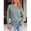image:imageANRABESS Long Sleeve Shirts for Women Fall Metal Keyhole Neck Basic TopsFloral Green