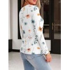 image:imageANRABESS Long Sleeve Shirts for Women Fall Metal Keyhole Neck Basic TopsFloral White