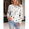 image:imageANRABESS Long Sleeve Shirts for Women Fall Metal Keyhole Neck Basic TopsFloral White