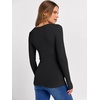 image:imageANRABESS Long Sleeve Shirts for Women Ribbed Square Neck TopsBlack