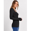 image:imageANRABESS Long Sleeve Shirts for Women Ribbed Square Neck TopsBlack