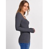 image:imageANRABESS Long Sleeve Shirts for Women Ribbed Square Neck TopsDeep Grey