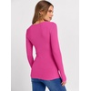 image:imageANRABESS Long Sleeve Shirts for Women Ribbed Square Neck TopsHot Pink