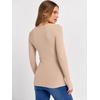 image:imageANRABESS Long Sleeve Shirts for Women Ribbed Square Neck TopsLight Camel