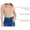 image:imageANRABESS Long Sleeve Shirts for Women Ribbed Square Neck TopsLight Camel