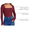 image:imageANRABESS Long Sleeve Shirts for Women Ribbed Square Neck TopsWine Red
