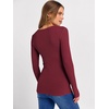image:imageANRABESS Long Sleeve Shirts for Women Ribbed Square Neck TopsWine Red