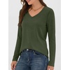 image:imageANRABESS Long Sleeve Shirts for Women Wrinkle Free V Neck Fall TopArmy Green