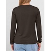 image:imageANRABESS Long Sleeve Shirts for Women Wrinkle Free V Neck Fall TopDark Brown