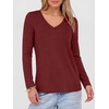 image:imageANRABESS Long Sleeve Shirts for Women Wrinkle Free V Neck Fall TopDark Red