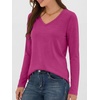 image:imageANRABESS Long Sleeve Shirts for Women Wrinkle Free V Neck Fall TopHot Pink
