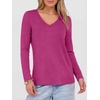 image:imageANRABESS Long Sleeve Shirts for Women Wrinkle Free V Neck Fall TopHot Pink