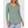 image:imageANRABESS Long Sleeve Shirts for Women Wrinkle Free V Neck Fall TopLight Green