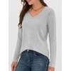 image:imageANRABESS Long Sleeve Shirts for Women Wrinkle Free V Neck Fall TopLight Grey