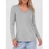 image:imageANRABESS Long Sleeve Shirts for Women Wrinkle Free V Neck Fall TopLight Grey