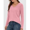 image:imageANRABESS Long Sleeve Shirts for Women Wrinkle Free V Neck Fall TopPink