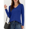image:imageANRABESS Long Sleeve Shirts for Women Wrinkle Free V Neck Fall TopRoyal Blue