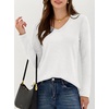 image:imageANRABESS Long Sleeve Shirts for Women Wrinkle Free V Neck Fall TopWhite
