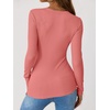 image:imageANRABESS Ribbed Henley Long Sleeve Shirts for WomenCoral Pink