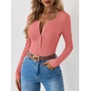 image:imageANRABESS Ribbed Henley Long Sleeve Shirts for WomenCoral Pink