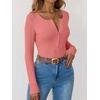 image:imageANRABESS Ribbed Henley Long Sleeve Shirts for WomenCoral Pink