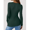 image:imageANRABESS Ribbed Henley Long Sleeve Shirts for WomenForest Green